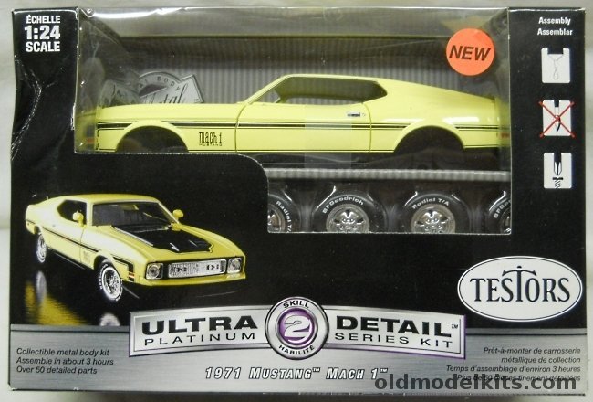 Testors 1/24 1971 Ford Mustang Mach 1 Fastback Ultra Detail Platinum Series, 460030 plastic model kit